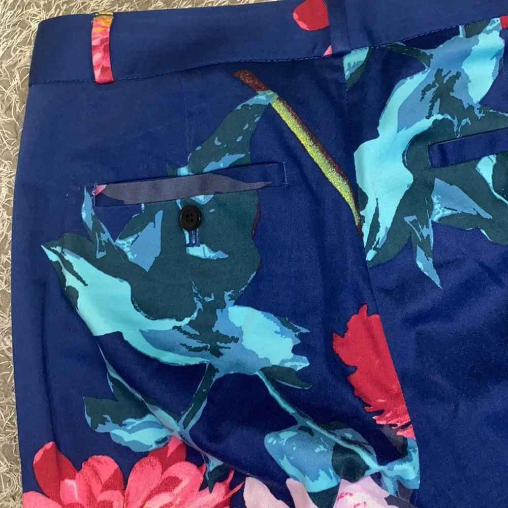 Banana Republic Avery Navy Blue floral work pants